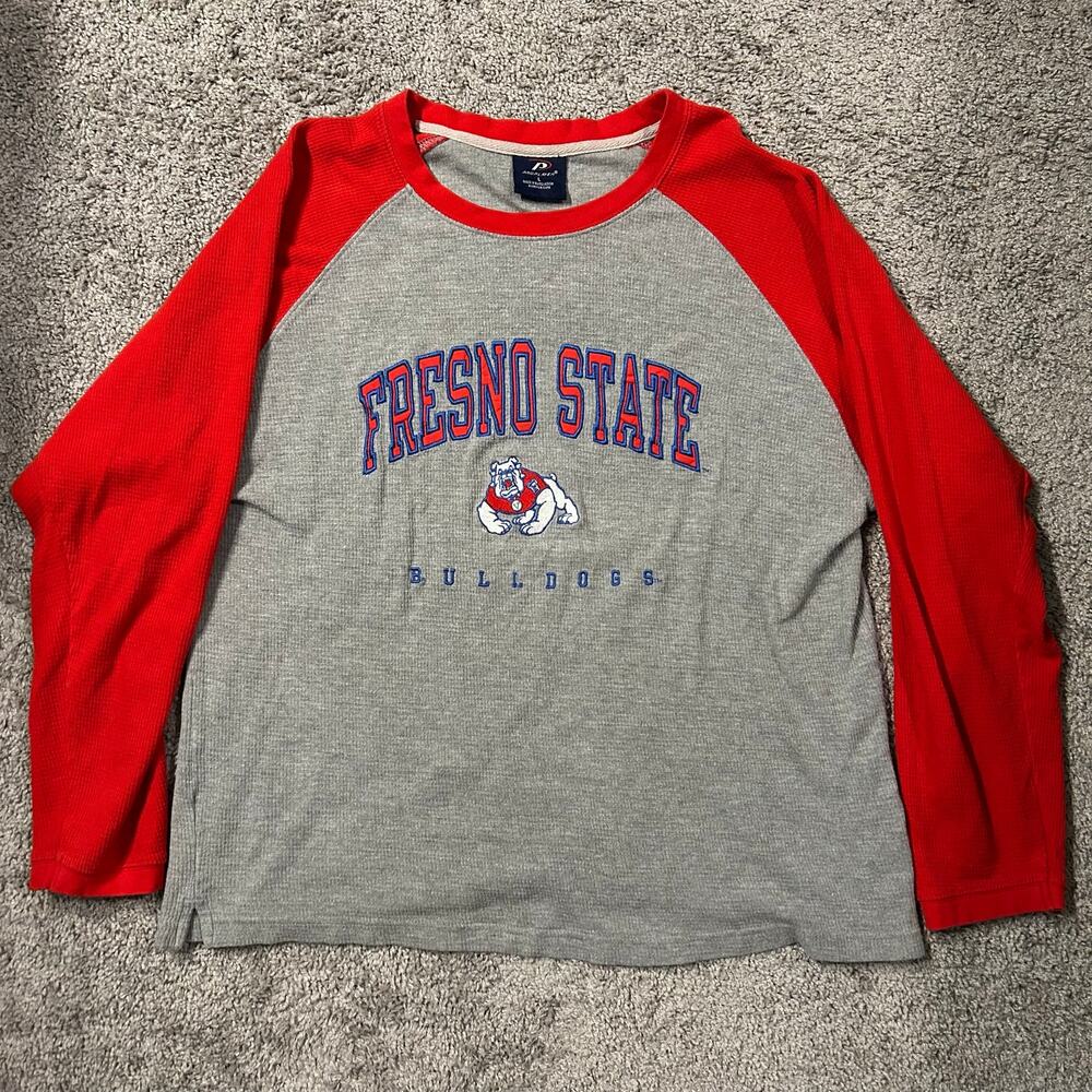 Vintage 90s Pro Player Embroidered Fresno State Bulldogs Raglan Mens Shirt L
